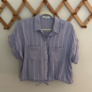 Madewell Linen Cinch-Waist Button Down